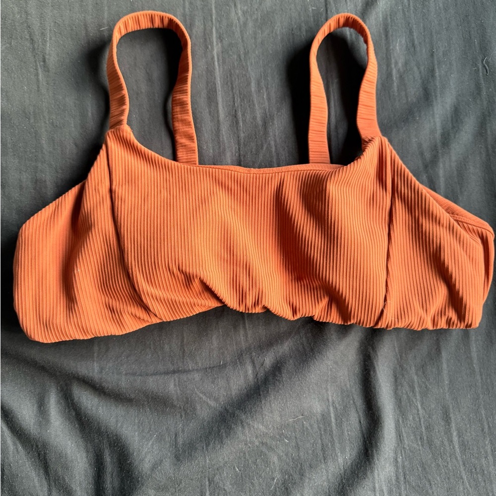 Elegant Orange Ribbed Bralette